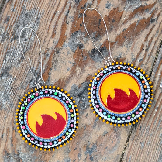 “Burn” Pokemon Coin Beaded Earrings