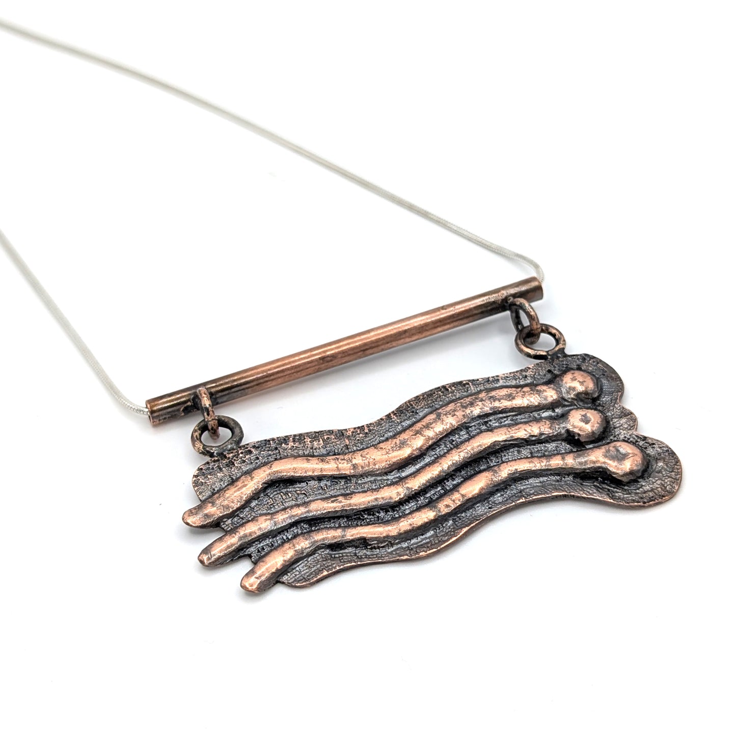 Copper Fish Fry Pendant Necklace