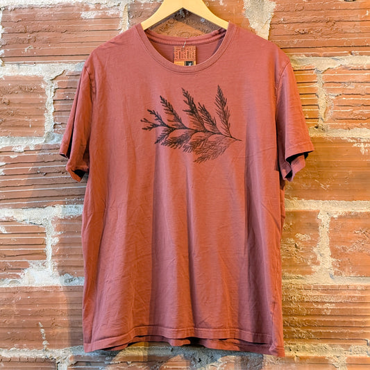 Cedar Printed Up-Cycled T-Shirt (Orange 2XL)