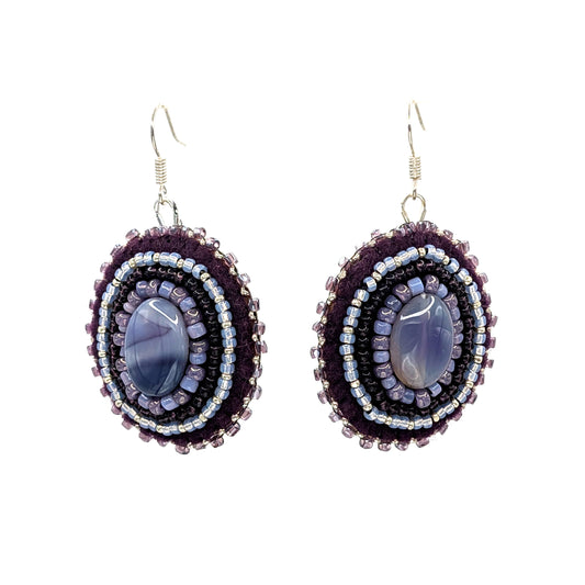 Lilac & Plum Opal Beaded Earrings