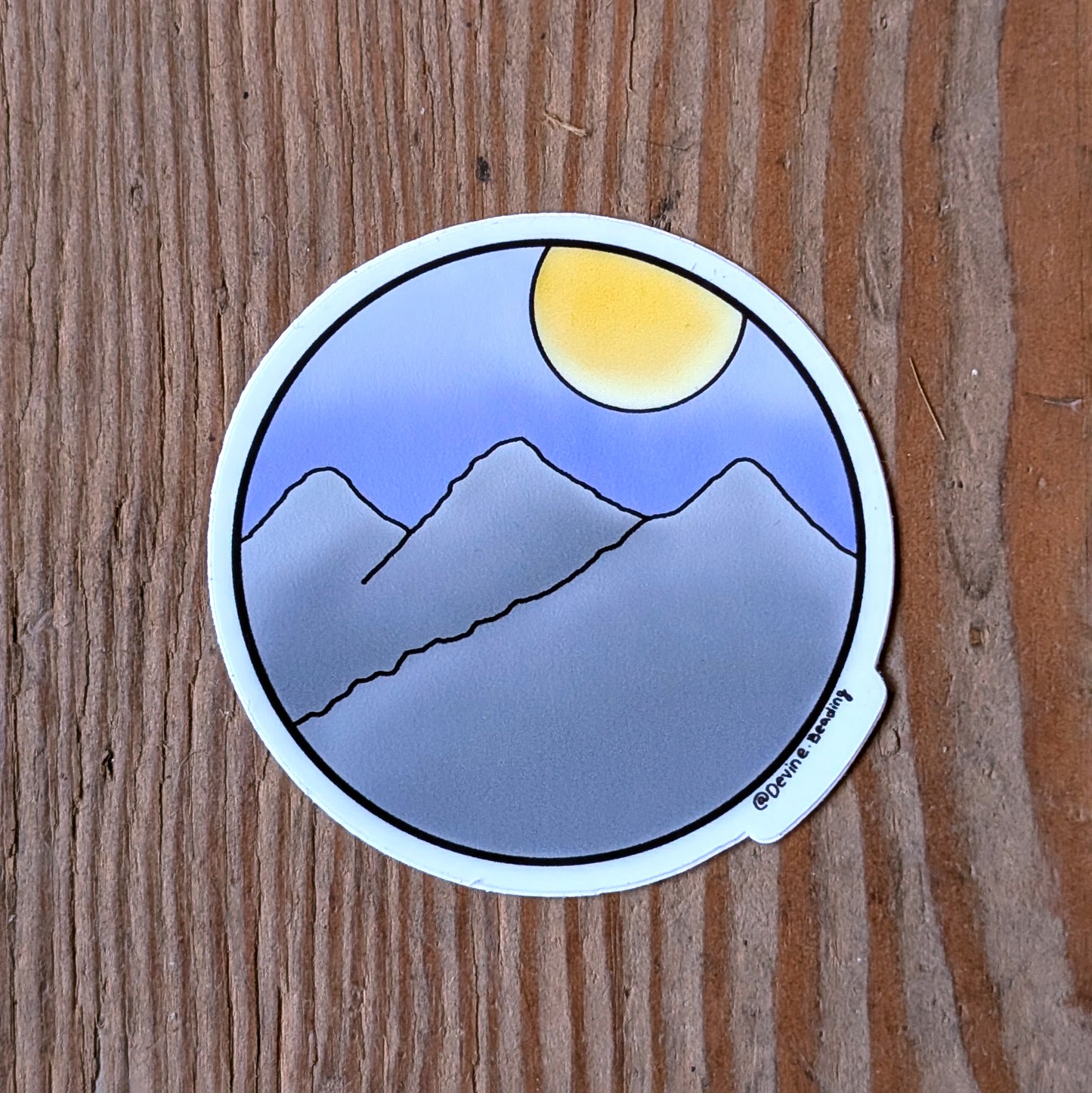 Three Mountains Landscape Sticker