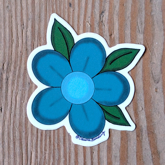 Teal Flower Sticker