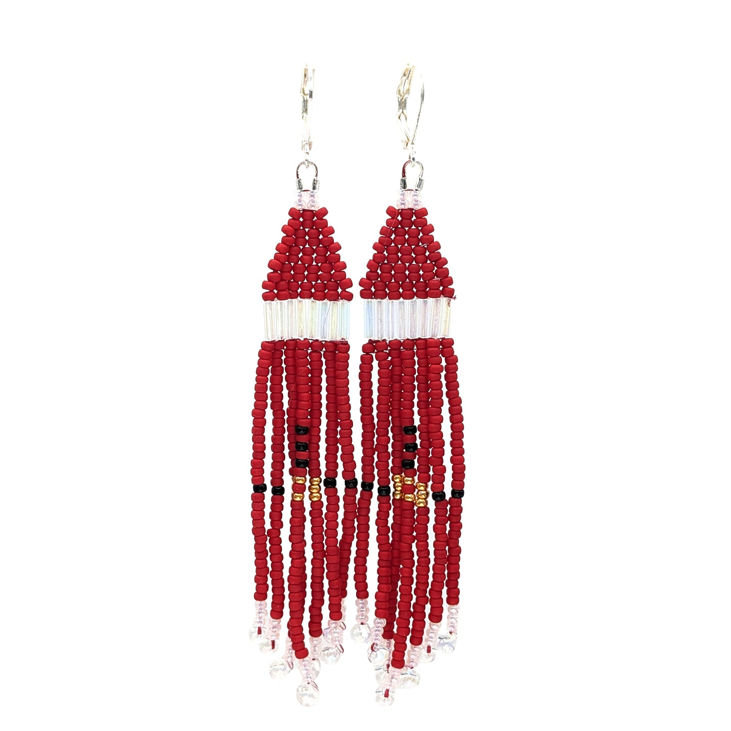 Santa Motif Beaded Fringe Earrings