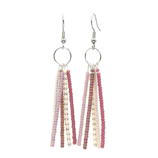 Chappell Pink Thread Beaded Earrings