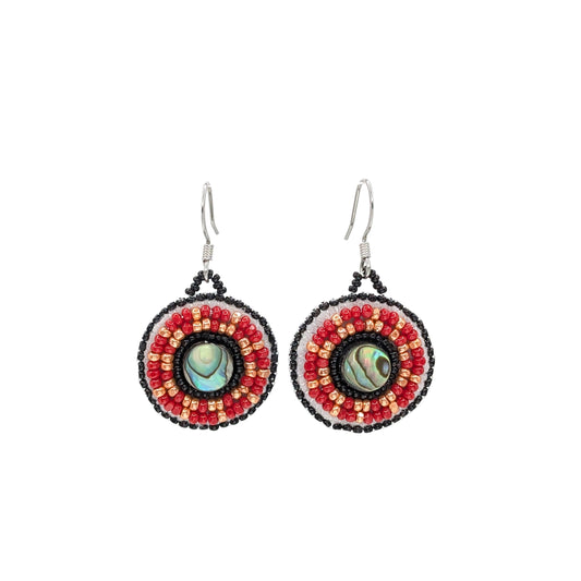 "Rose-Kissed" Mini Abalone Earrings