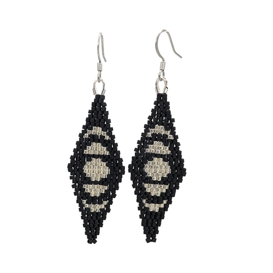 Moon Phase Matte Beaded Earrings