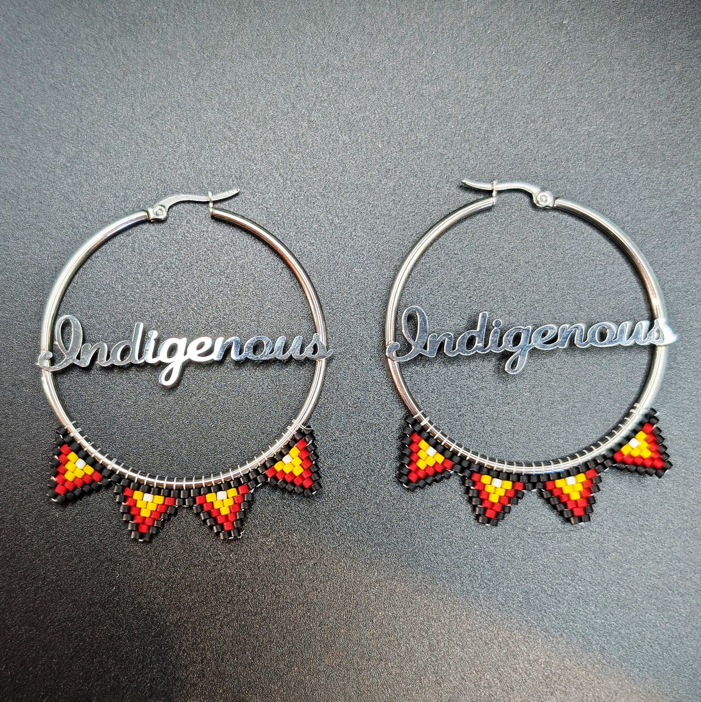 "Indigenous" Beaded Hoop Earrings