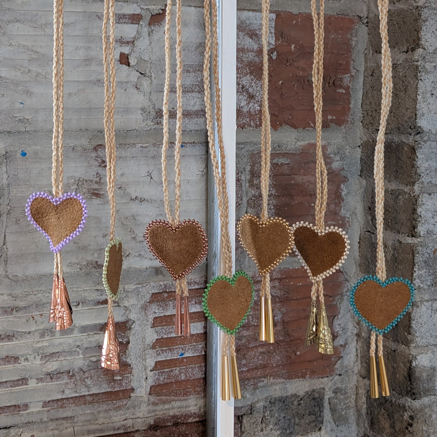 Smoked Hide Heart Necklaces | Hide Camp
