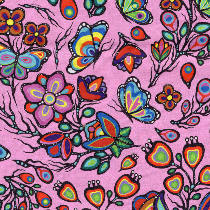 Pink Ojibway Florals Fabric