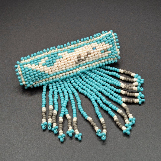 Whale with Fringe Loom Beaded Barrettes