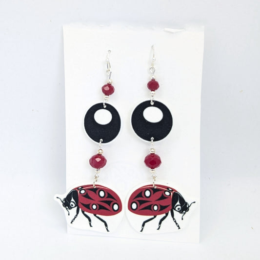 Coast Salish Ladybug Earrings