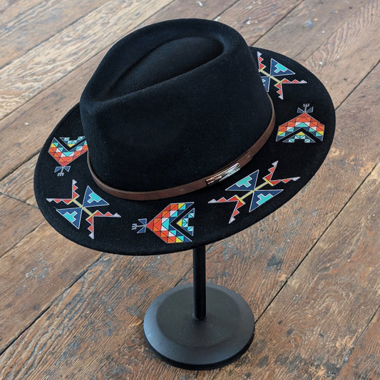 "Brothers in Arms" Black Wool Wide Brim Hat