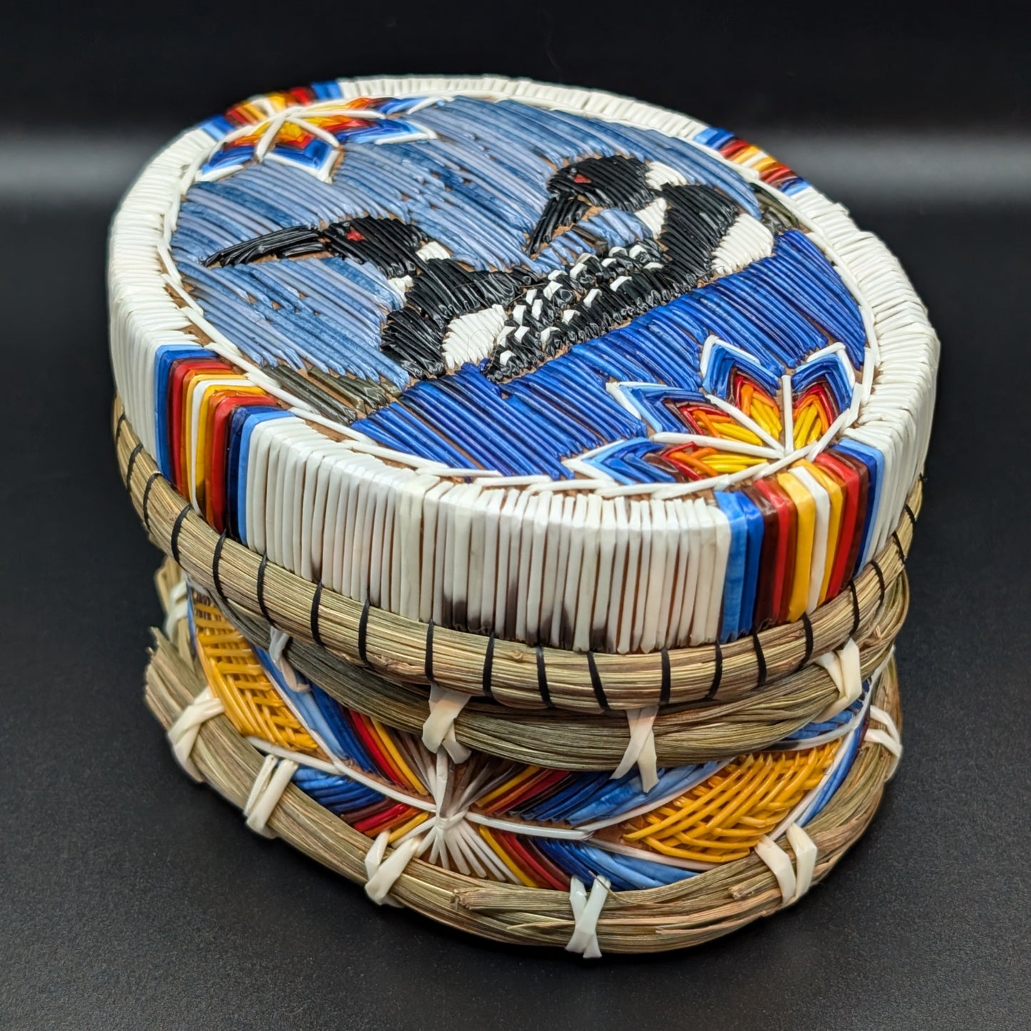 Loon | Porcupine Quill & Birch Bark Basket