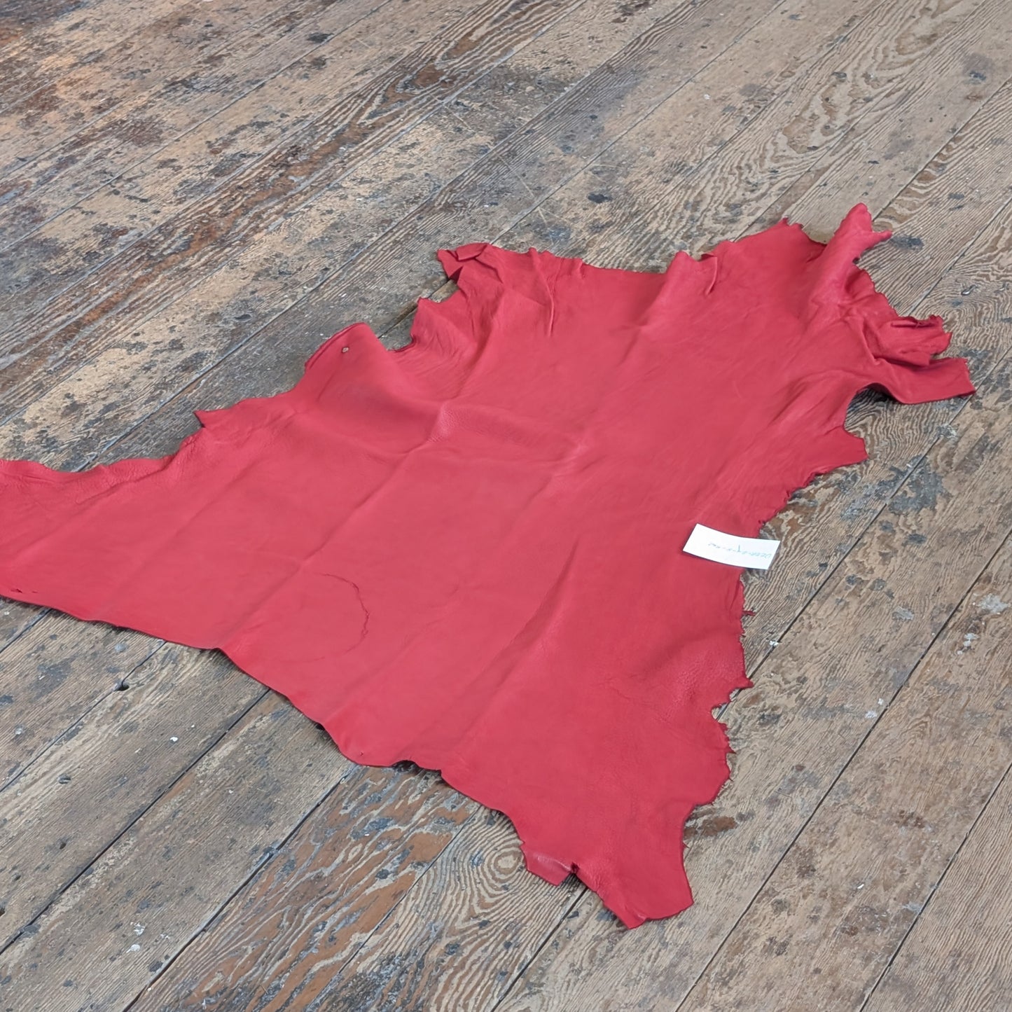 Large Deer Skin Leather in Red