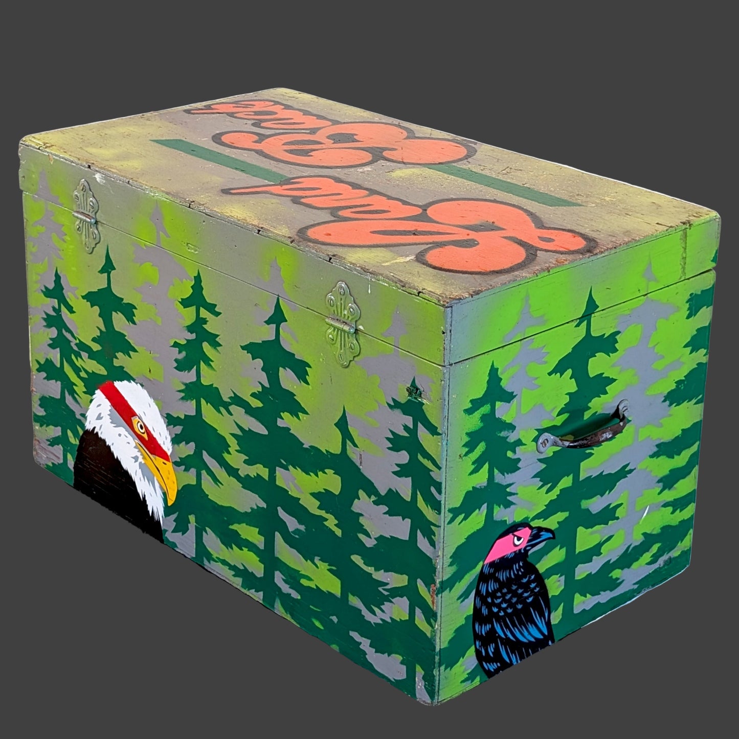 [Sasquatch Wants His] Land Back  Up-Cycled Indigpunk Vintage Tool Box | Randy Babichuk