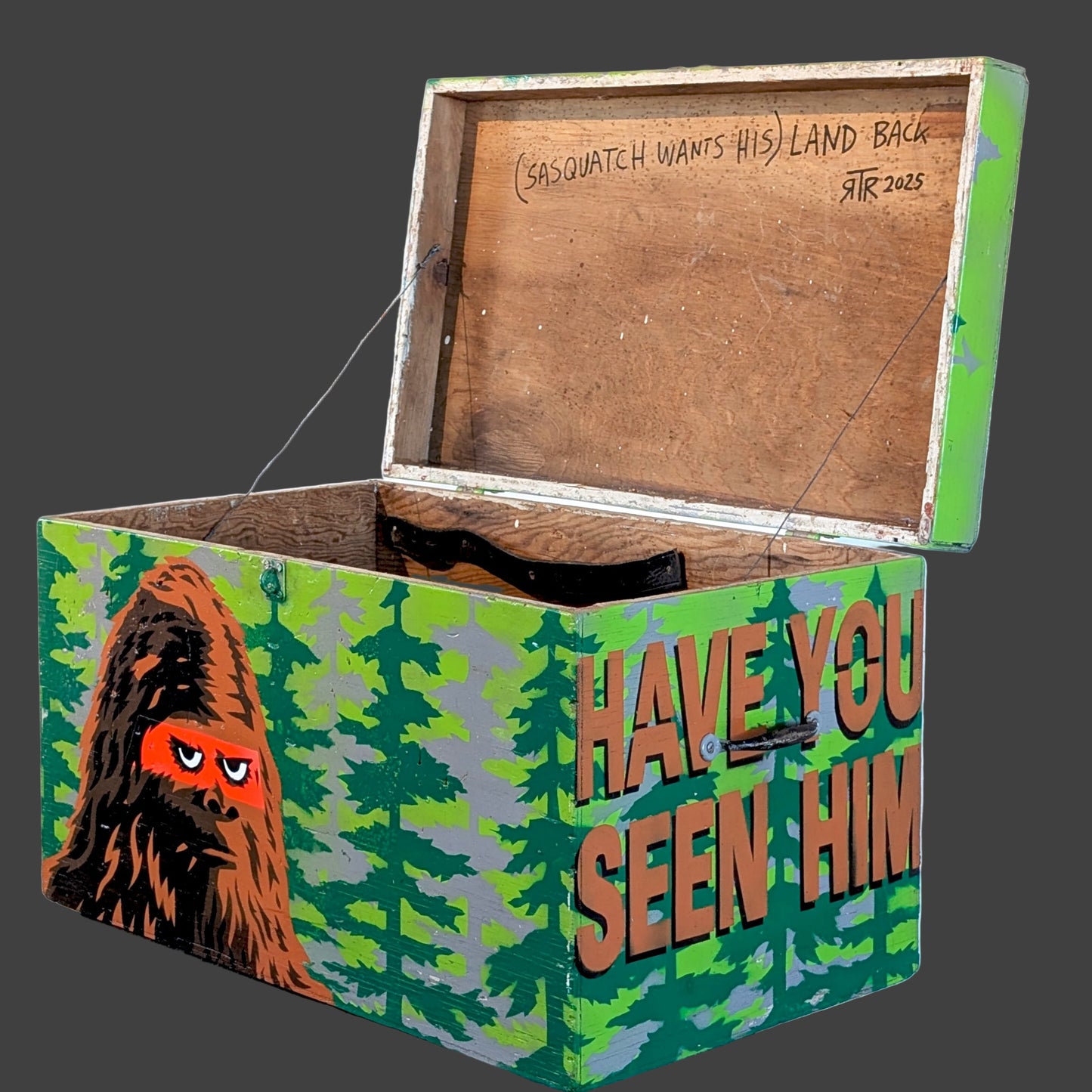 [Sasquatch Wants His] Land Back  Up-Cycled Indigpunk Vintage Tool Box | Randy Babichuk