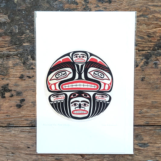 Bentwood Box Bear Design Greeting Card | Sean Whonnock