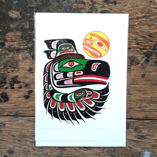 Raven Releasing the Light Greeting Card | Sean Whonnock