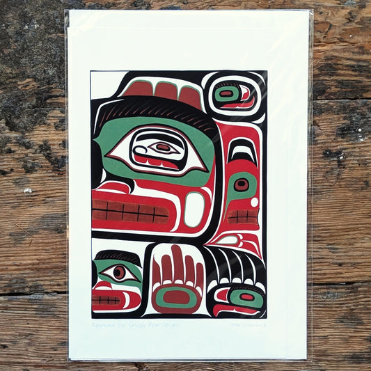 Bentwood Box Grizzly Bear Greeting Card | Sean Whonnock