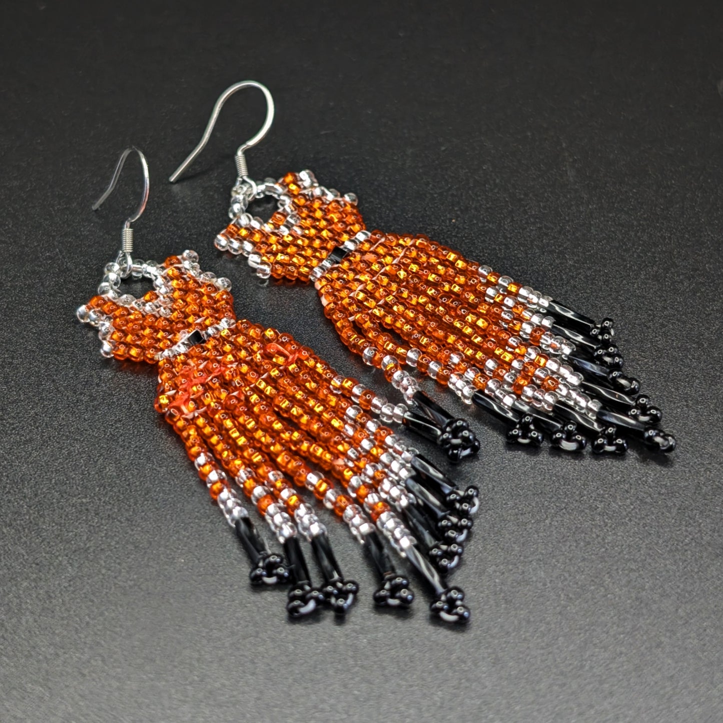 Beaded Orange Dress Fringe Earrings Summer 2025 Collection