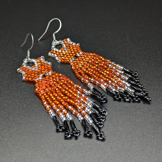 Beaded Orange Dress Fringe Earrings Summer 2025 Collection