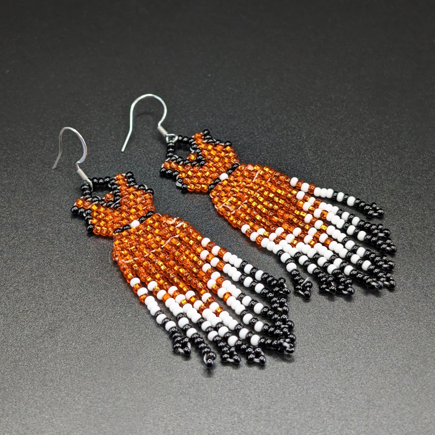Beaded Orange Dress Fringe Earrings Summer 2025 Collection