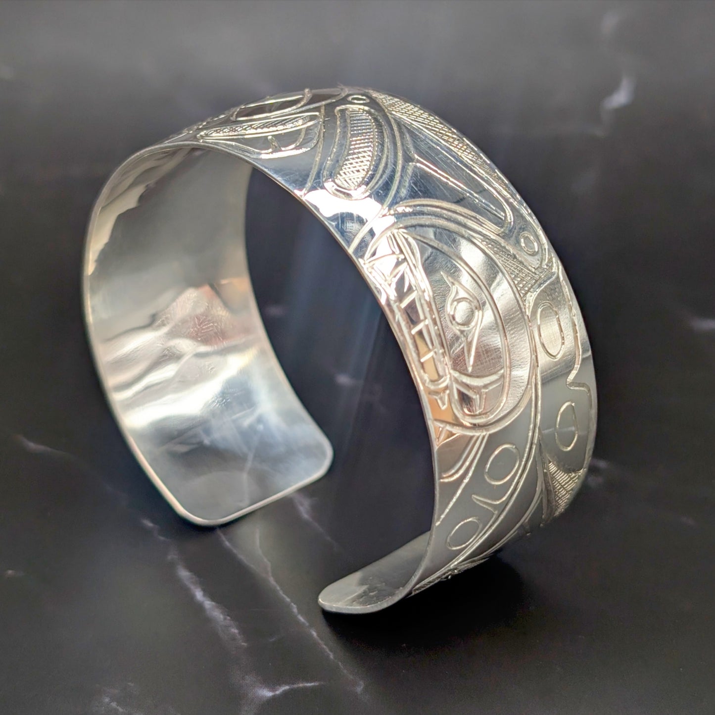 Orca Pod 1" Silver Cuff Bracelet | Norman Seaweed