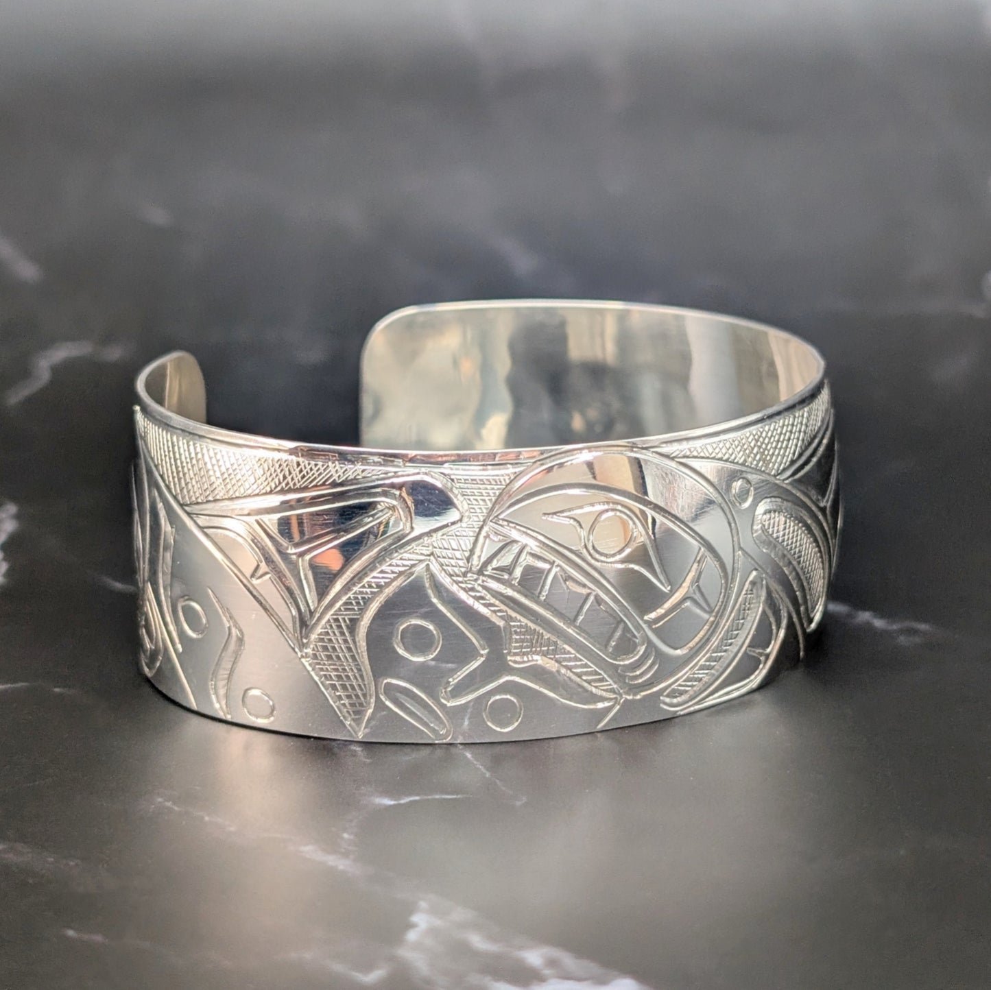 Orca Pod 1" Silver Cuff Bracelet | Norman Seaweed