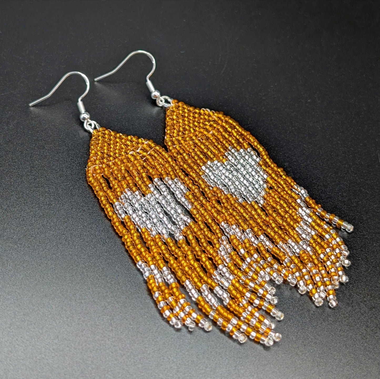 Every Child Matters Crystal Heart Beaded Fringe Earrings