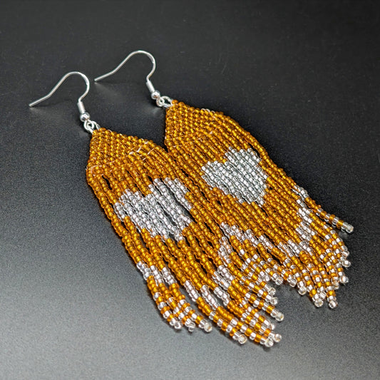 Every Child Matters Crystal Heart Beaded Fringe Earrings