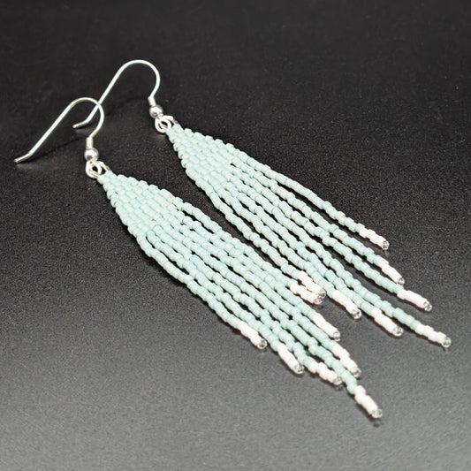 Teal Fringe Earrings