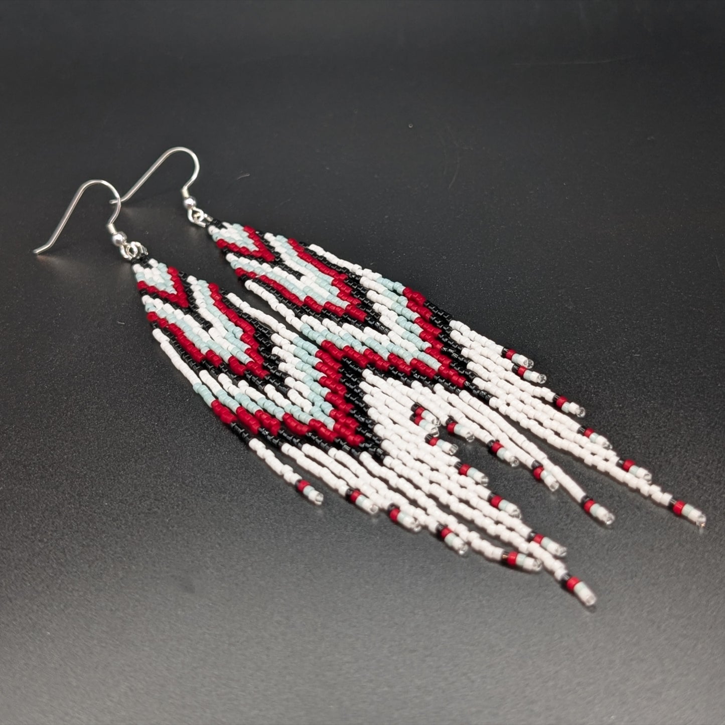 Drop Chevron Large Beaded Fringe Earring Collection Fall 2025