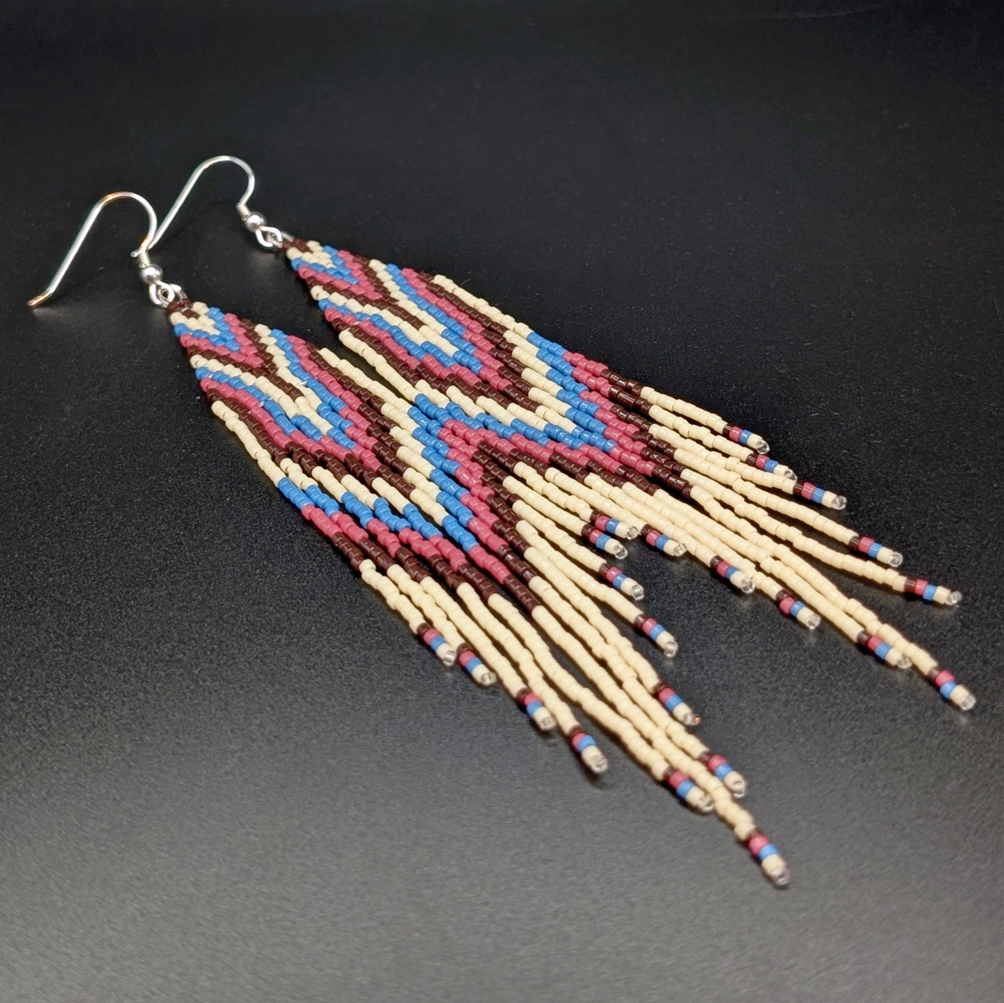 Drop Chevron Large Beaded Fringe Earring Collection Fall 2025