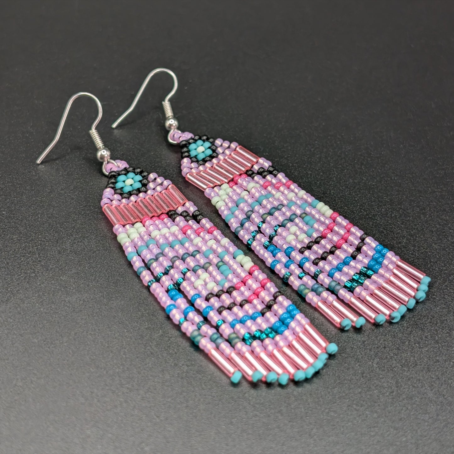 "Barbie Dreamhouse Pool" Small Spiral Fringe Earrings