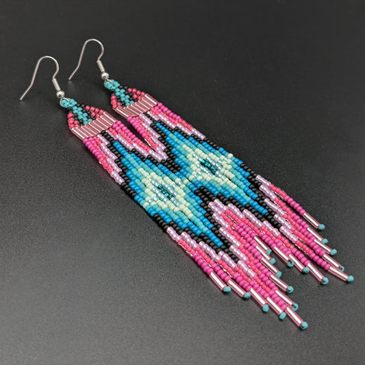 "Floridian Candyfloss" Starburst Fringe Earrings