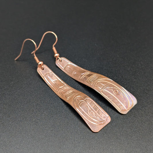 Whale Copper Dangling Earrings | Norman Seaweed