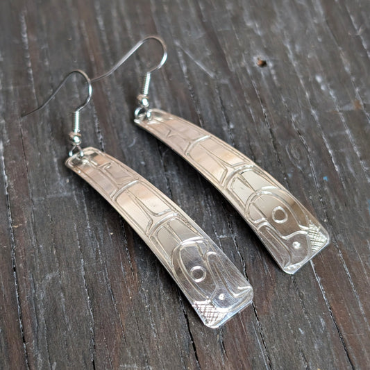 Thunderbird Silver Dangling Earrings | Norman Seaweed