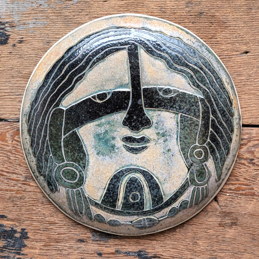 Earthenware Decorative Plate with Portrait of Woman