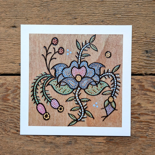 Florals on Wooden Background, printed cards