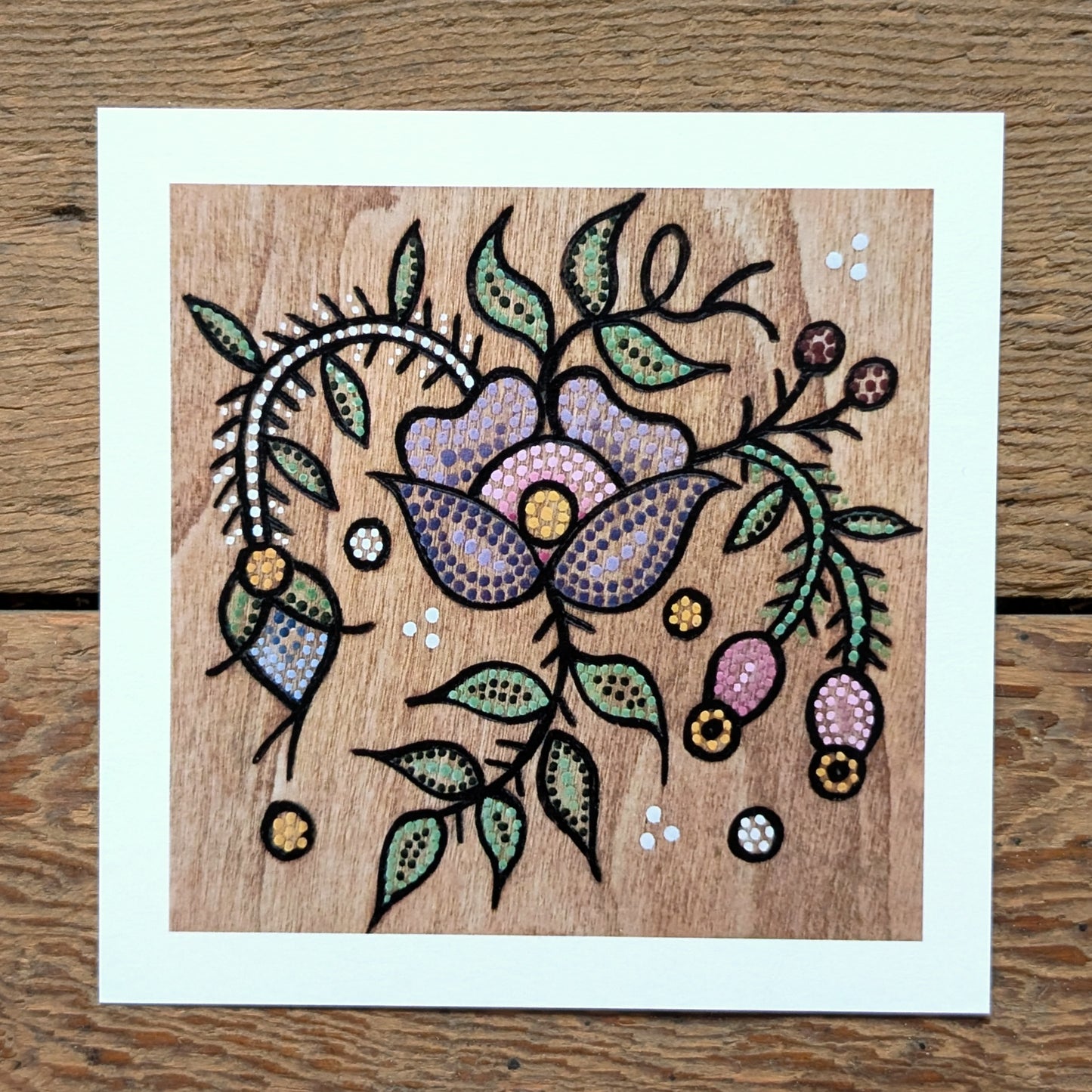 Florals on Wooden Background, mini prints