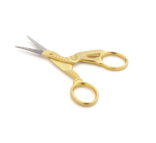 Gold Plated Stork Embroidery Scissors