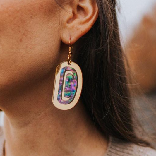 Abalone Ovoid in Gold Mirror | Copper Canoe Woman