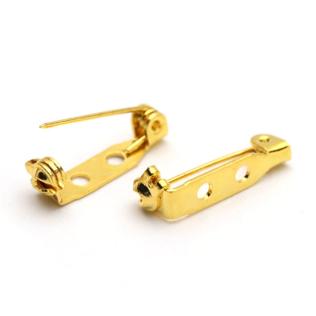 Gold Plated Brooch Pin with Safety Catch (Various Sizes)