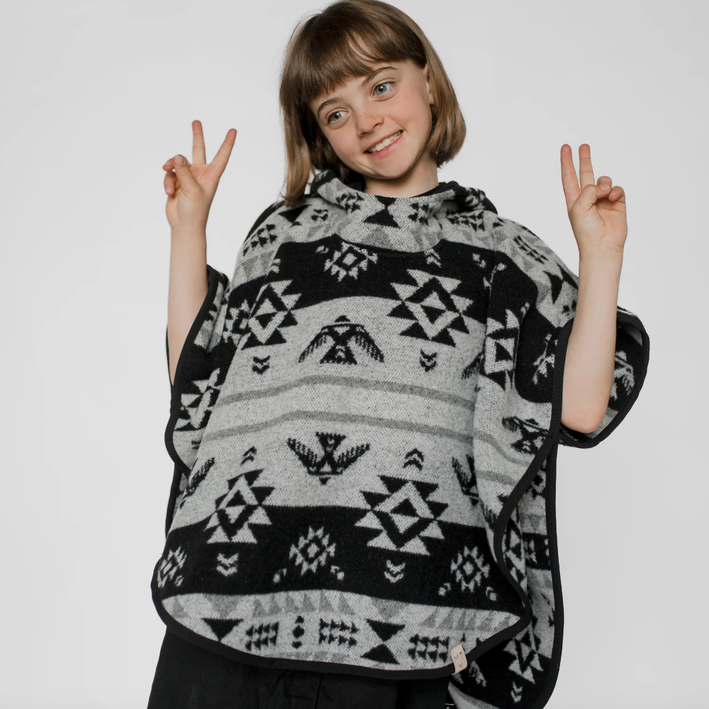 Grey Thunderbird Kid's Poncho | MiniTipi