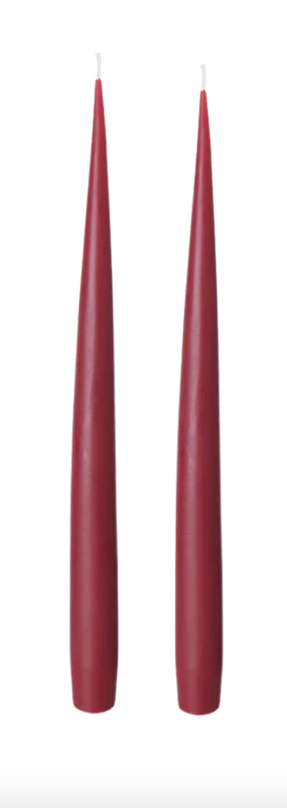 "Cranberry" Taper Natural Beeswax Candles