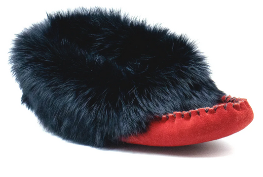 Tänionnienha’ (rabbit) Mocassins in Red from Bastien Industries