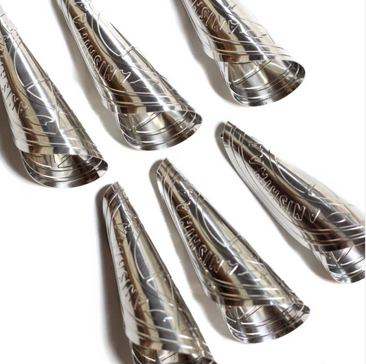 Anishinaabe Embossed Jingle Cones - Silver! (10pcs)