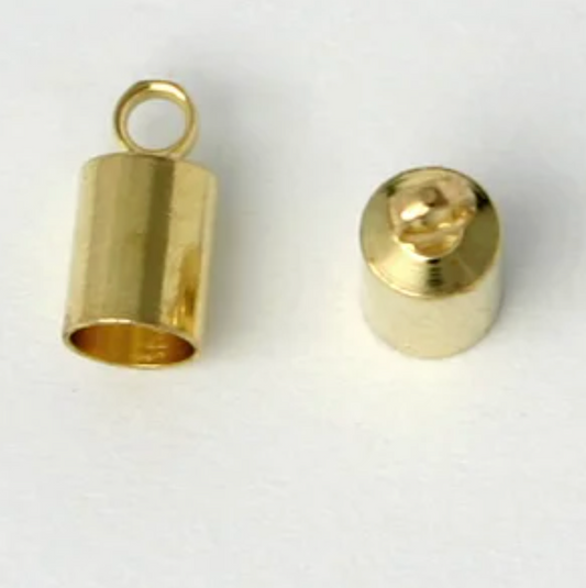 End Cap with Loop Gold Plated Brass