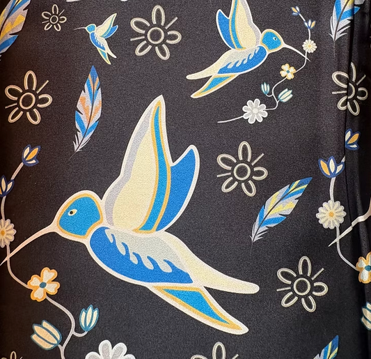 Satin Hummingbird Fabric - Mike Alexander