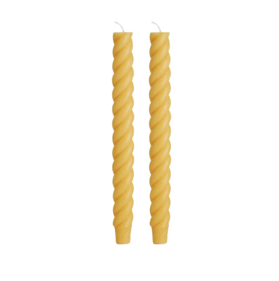 Spiral Beeswax Candles (2 Pack) | Crowfoot Collective